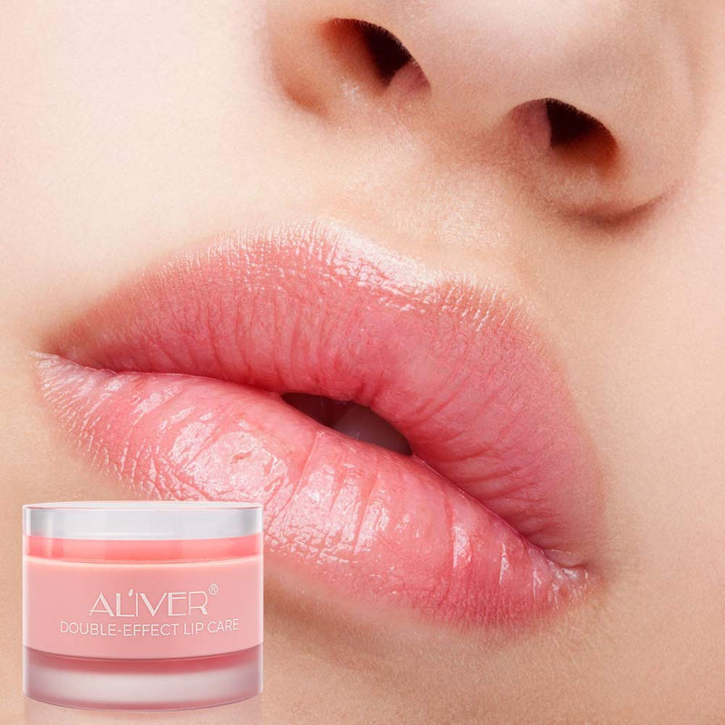 [Australia] - Lip Scrub,Double Effect Lip Sleeping Mask, Lip Treatment,Peach Overnight Moisturizing Repairing Lips Mask, Hydrate & Plump Dry, Chapped Lips, Peeling Lips 