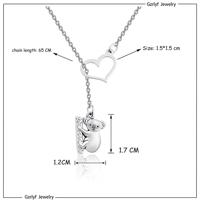 [Australia] - Gzrlyf Koala Bear Necklace Koala Lariat Necklace Koala Bear Gifts for Her Y necklace 