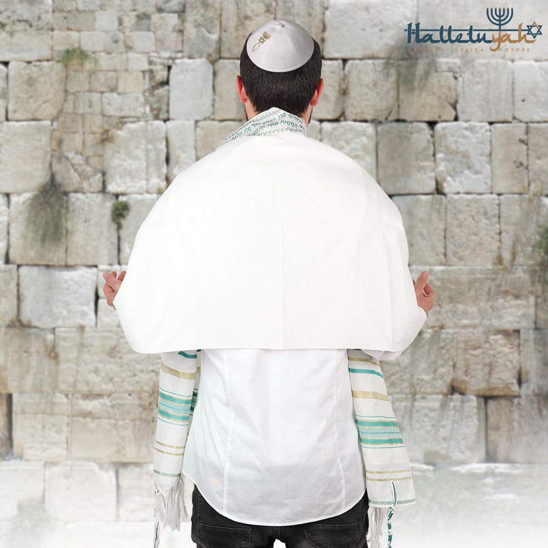 [Australia] - Messianic Tallit Prayer Shawl 72"x 22" with Bag | Designed in Israel Light Blue 