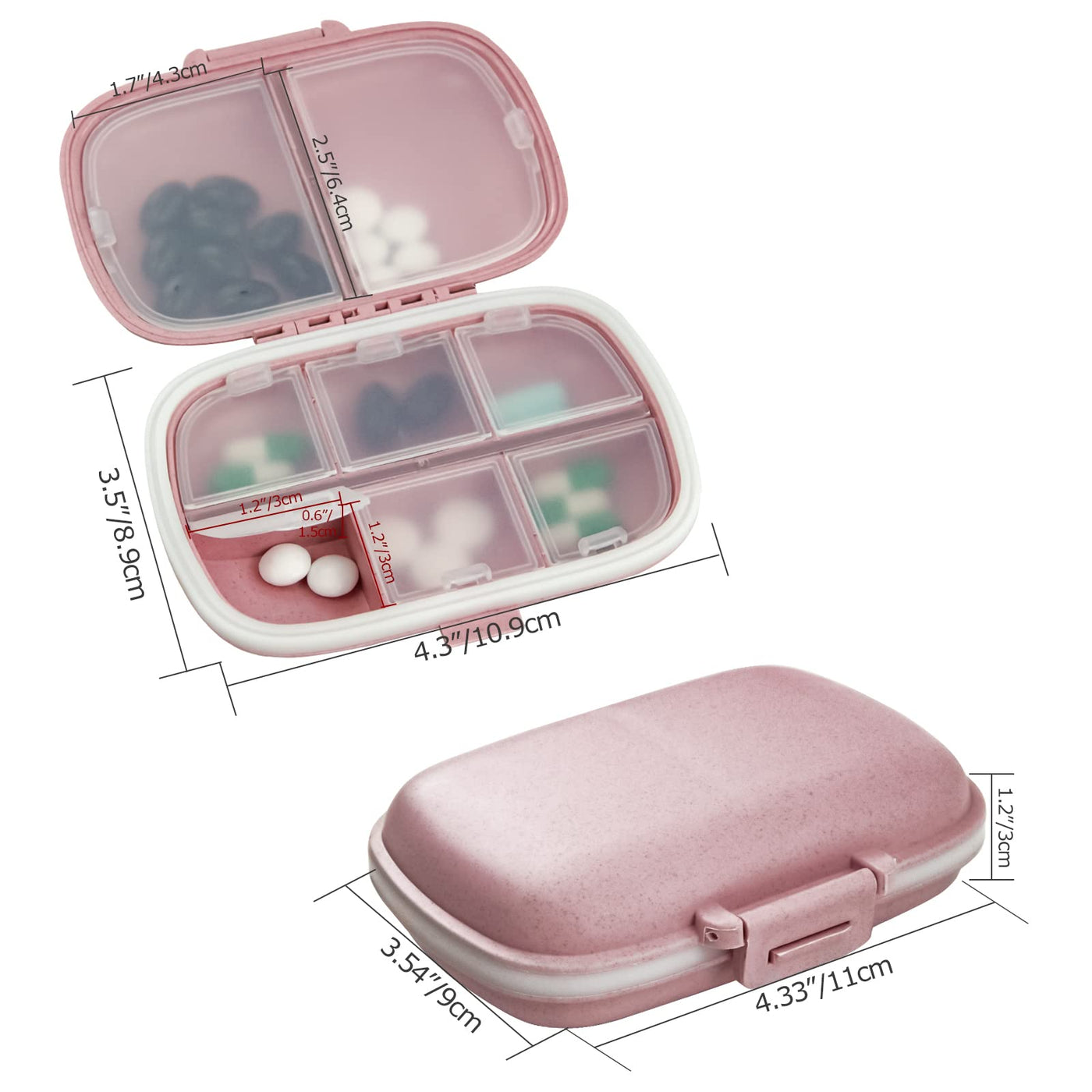 Buy 2 Pack 3 Compartment Small Pill Box, Moisture Proof Pill Case, Travel Pill  Organizer for Pocket Purse, Daily Portable Medicine Box, Fish Oil Box,  Supplement Box Online at desertcartINDIA