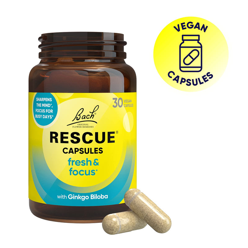 [Australia] - Nelsons Rescue Fresh & Focus Capsules, Emotional Wellness, support mental clarity and normal brain function, format 30 Vegan Capsules, one a day 