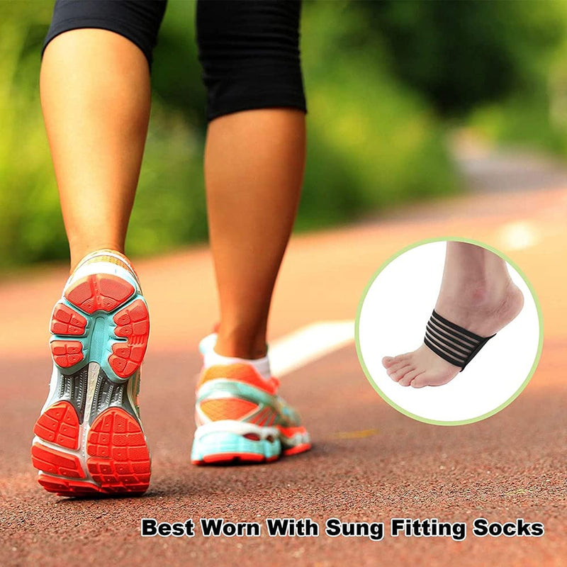 [Australia] - Voarge 2 Pairs Extra Thick Cushioned Compression Arch Support with More Padded Comfort for Plantar Fasciitis, Fallen Arches, Heel Spurs, Flat and Achy Feet Problems 
