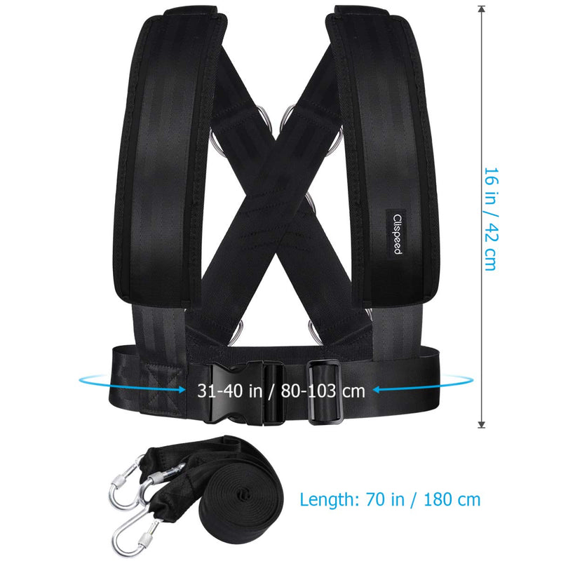 [Australia] - CLISPEED Fitness Sled Harness Workout Harness Exercise Speed Trainer with Pull Strap for Resistance Training 
