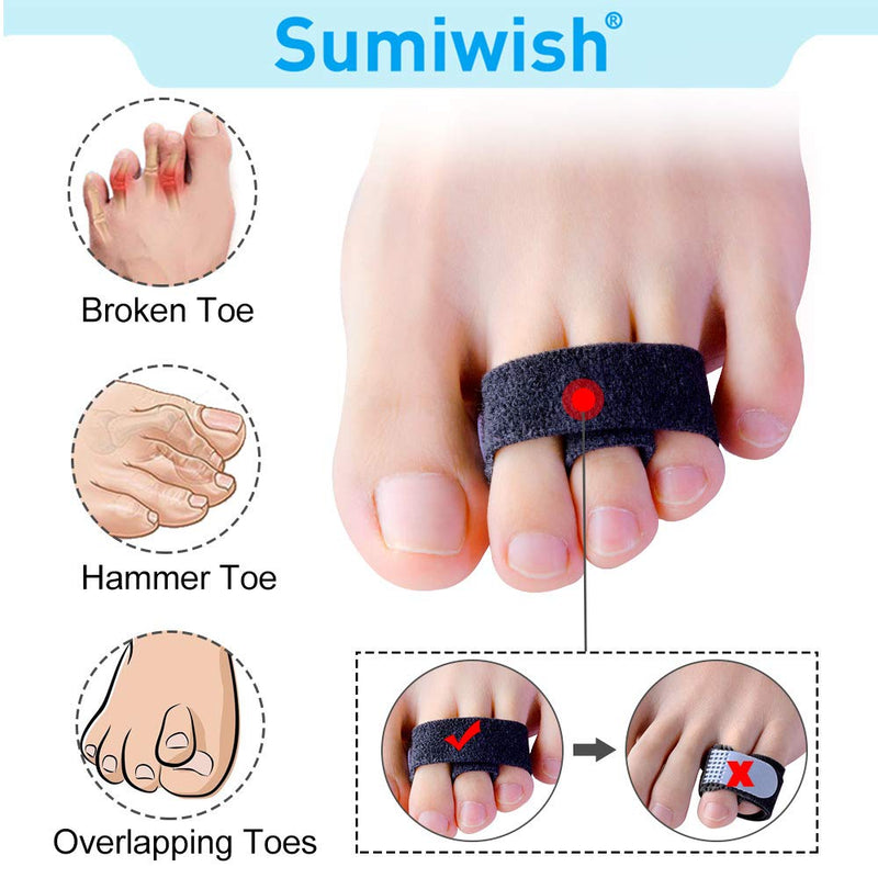 [Australia] - Sumiwish Hammer Toes Straightener, 8 Pack Toe Wraps, Fabric Toe Splint, Bandage Separators for Overlapping Toes 