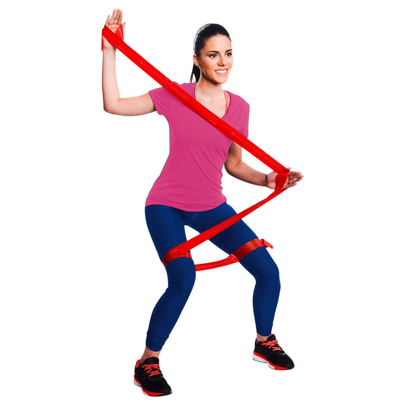[Australia] - THERABAND CLX Latex-Free Resistance Band, Pilates, Home Gym, HIIT, Physical Therapy, Rehab & Fitness Equipment, 2.5 Metre, Red, Medium Beginner Level 3 