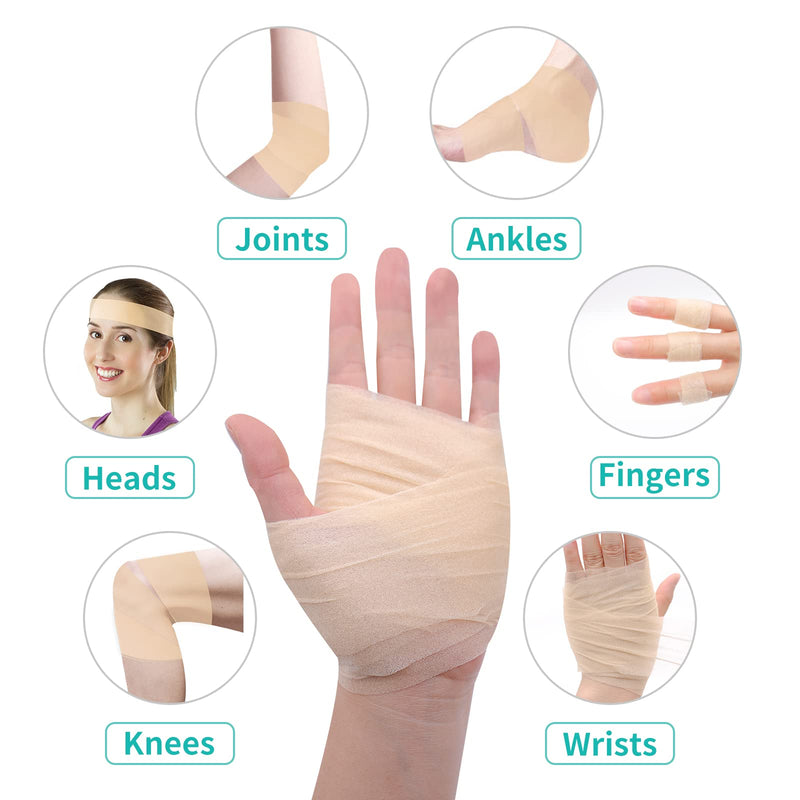 [Australia] - Dimora Pre Wrap Tape (4-Rolls) -Athletic Foam Underwrap for Sports, Protect for Ankles Wrists Hands and Knees, 2.75 Inches x 30 Yards - Beige Beige-4pcs Foam Tapes 