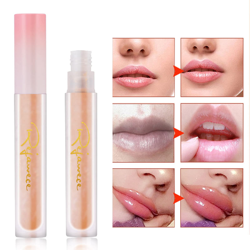 [Australia] - Lip Plumper Lip Gloss With H.A, Natural Lip Plumper with Glittering and Lip Care Serum, Lip Enhancer for Fuller, Lip Mask, Beautiful Fuller, Hydrating & Reduce Fine Lines 