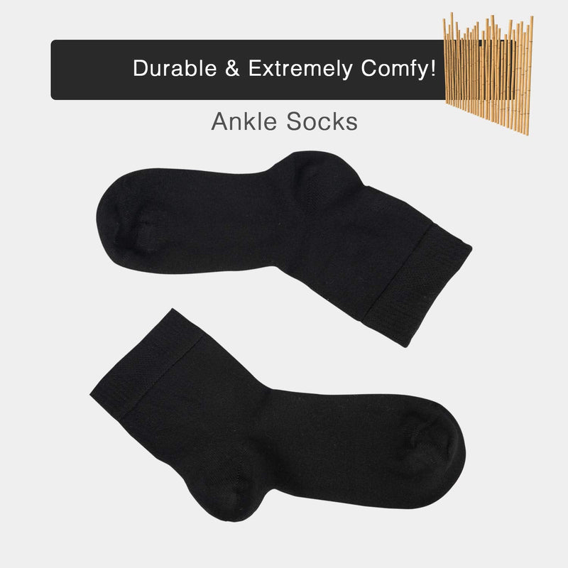 [Australia] - Cosyfeel Diabetic Socks Women Loose Diabetic Ankle Socks Bamboo Socks for Women's, 4 Pairs Diabetics Neuropathy Socks Black Large 