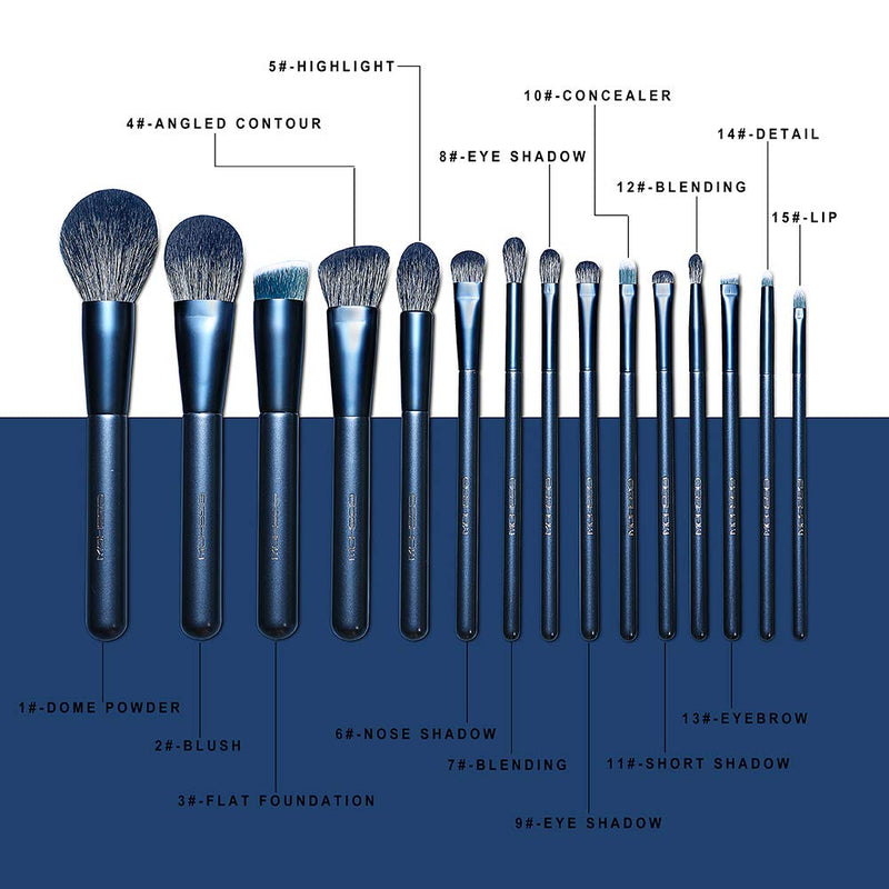 [Australia] - Makeup Brush Set, EIGSHOW Professional Makeup Brushes Kit Foundation Powder Concealers Eye Shadows Makeup 15 Piece for Eye Face Liquid Cream Cosmetics Brushes Kit (BLUE) BLUE 