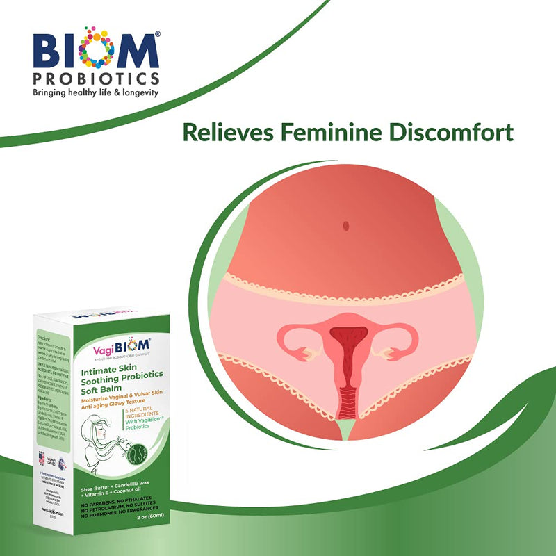 [Australia] - Biom Probiotic Intimate Skin Soothing Probiotics Soft Balm SheaButter with VagiBiom Probiotics for Skin Care. 100% NATURAL - NO PARABENS. VEGAN FORMULA. Maintain Optimal pH, and relieves Feminine discomfort 