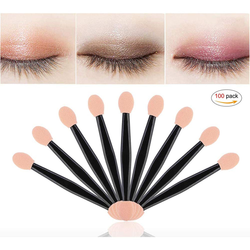 [Australia] - 50 PCS Eyeshadow Brush, Disposable Eyeshadow Brush, Dual Sided Eyeshadow Brush, Oval Sponge Tipped Makeup Applicator Tool, Tools & Accessories 