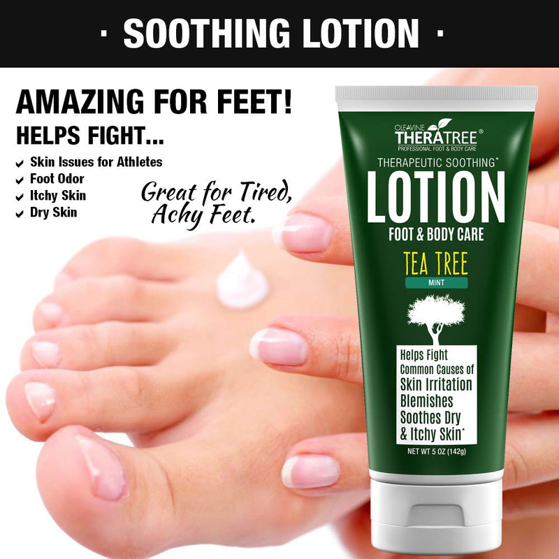 [Australia] - Tea Tree Oil Lotion with Neem Oil for Foot & Body - Helps Soothe Skin Irritation and Fight Body Odor - by Oleavine TheraTree 