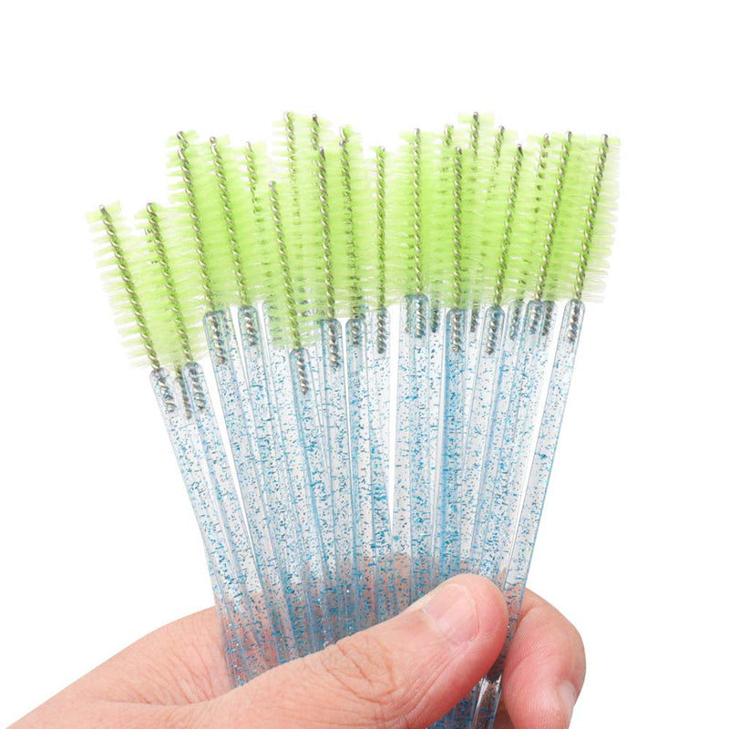 [Australia] - 300 Pack Mascara Wands Disposable Eyelash Extension Tool Eye Lash Brushes Makeup Applicator Kit, Crystal Blue/Light Green Light Green 