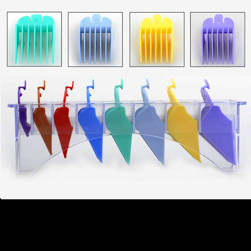 [Australia] - Professional Clipper Guards Guides Compatible with Most Wahl Clippers,8 Color Coded Hair Cutting Guides Combs #3170-400- 1/8 Inch to 1 Inch,with Organizer 