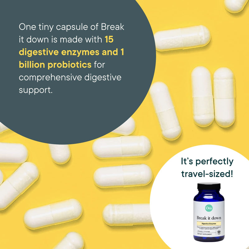 [Australia] - Ora Organic Multi-Enzyme Supplement - Vegan, Gluten Free Enzymes for Digestion with Probiotics for Gut Health, Bloating, Constipation and Gas Relief - 30 Easy to Swallow Capsules 