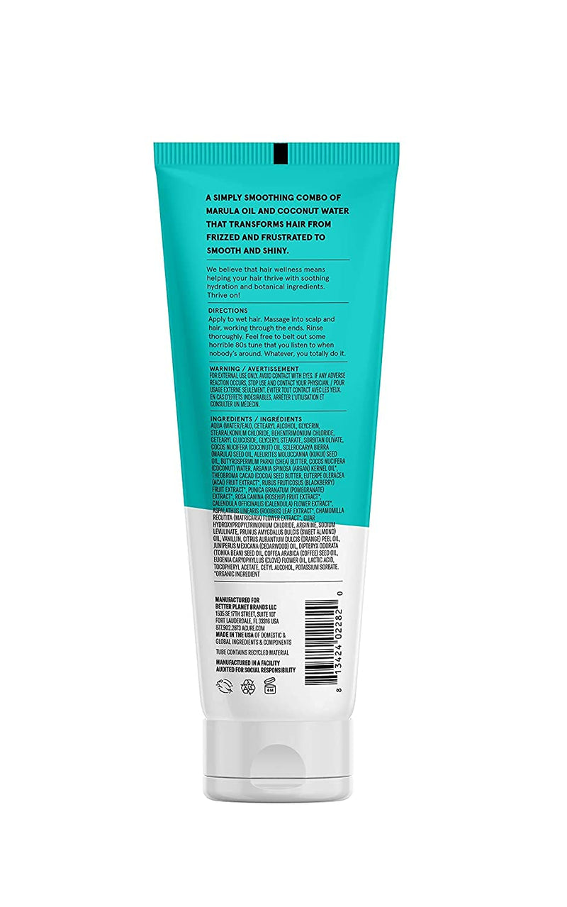 [Australia] - Acure ACURE Simply Smoothing Conditioner - & Marula Oil | 100% Vegan | Performance Driven Hair Care | Smooths & Reduces Frizz | White/Blue, Coconut Water, 8 Fl.Oz 