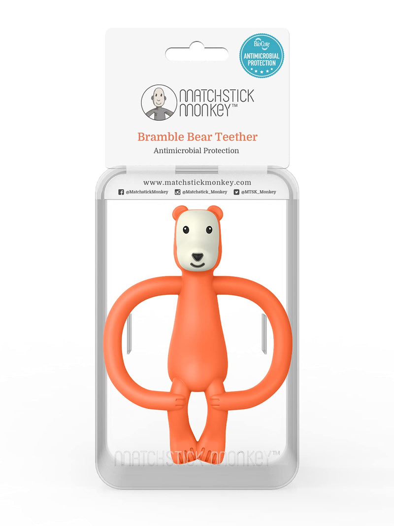 [Australia] - Matchstick Monkey, Bramble Bear Baby Teething Toy, Stimulates and Massages Sore Gums, 3 Months Old + 1 Animal Teether 