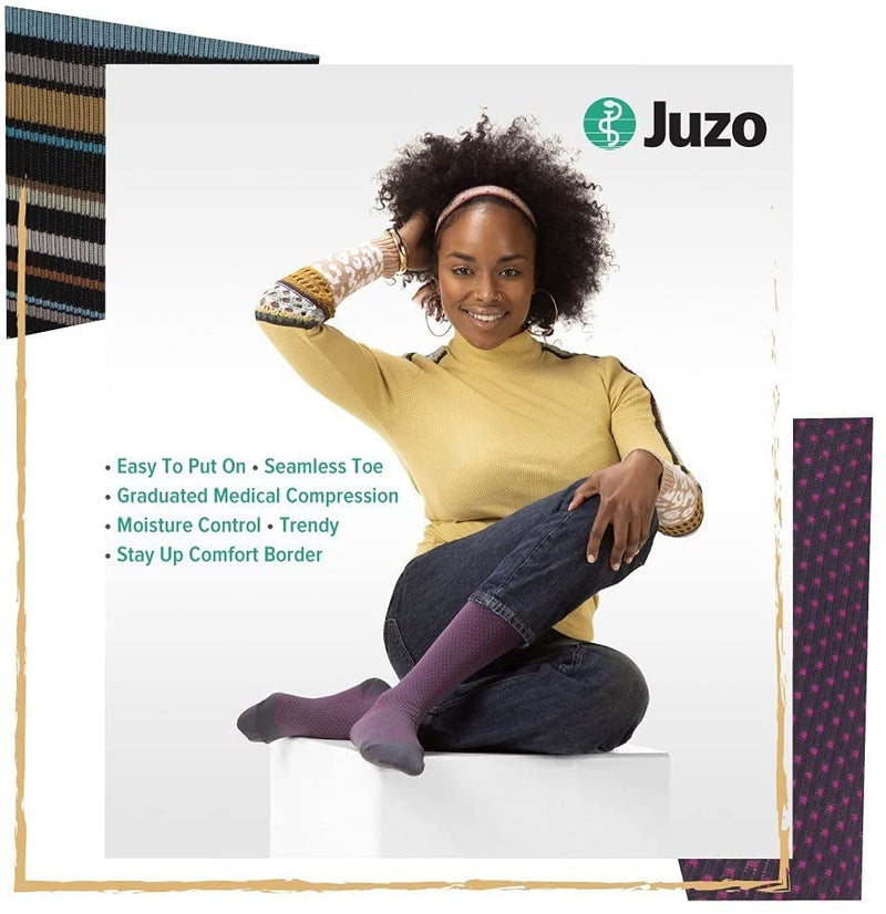 [Australia] - Juzo Power Vibe Premium Compression Socks For Men and Women 15-20 mmHg X-Large Deep Black 