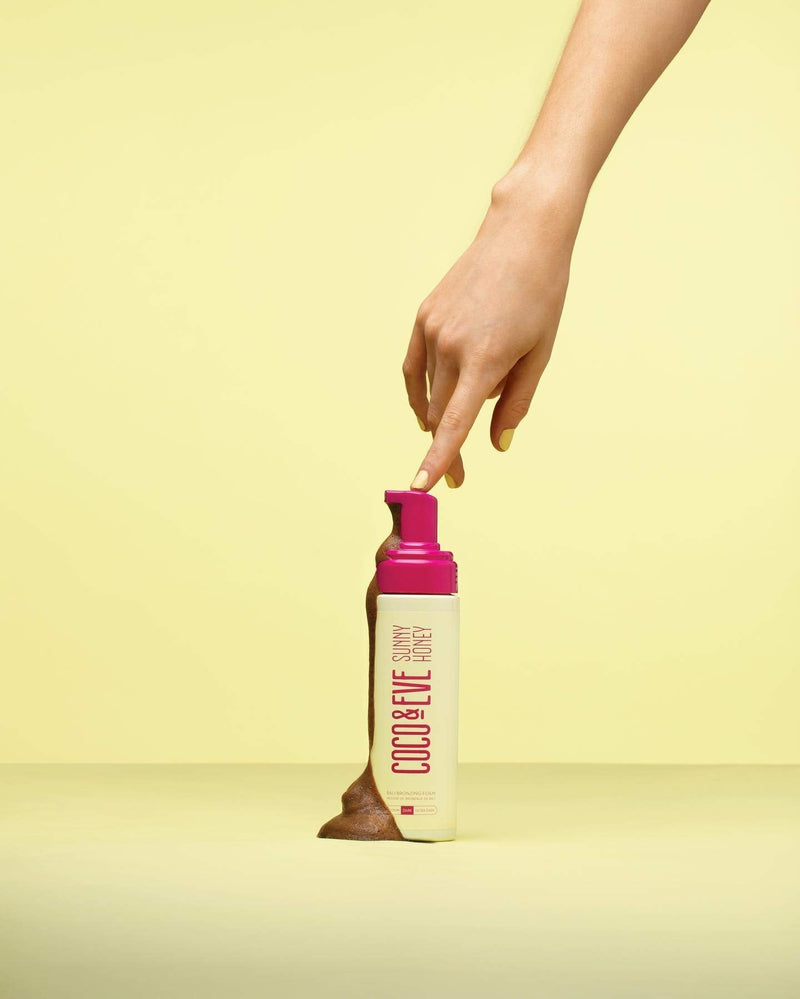 [Australia] - Coco & Eve Sunny Honey Bali Bronzing Foam. Natural Sunless Self Tanner Mousse. Anti Cellulite, Anti Ageing, Organic Sunless Self Tanning Lotion (Medium) Medium 