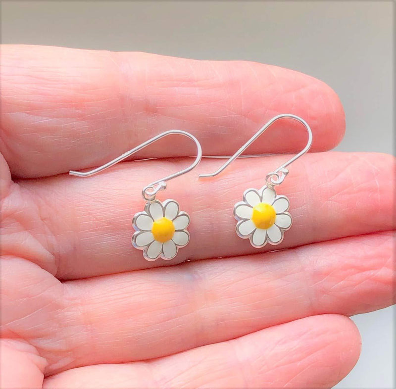 [Australia] - Daisy Flower Earrings Sterling Silver Dangle Drop Gift 