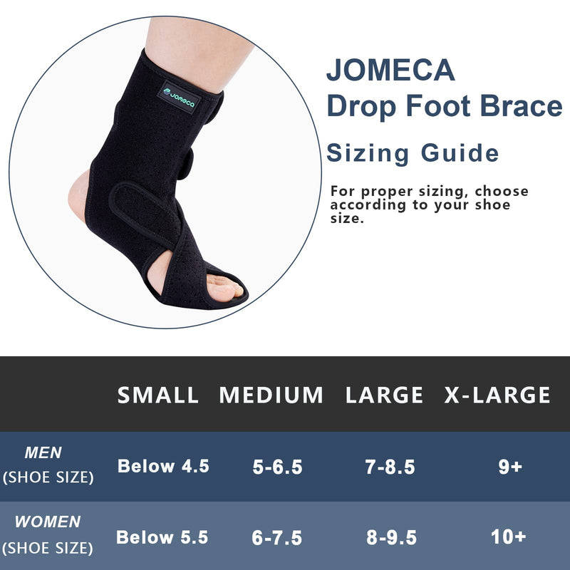 [Australia] - JOMECA Drop Foot Brace with Arch Support, Medical Grade Adjustable AFO & Foot Orthosis Brace for Walking, Relieve the Instability of Lower Limbs by MS, TBI, Stroke, Cerebral Palsy, Fracture (Right, Medium) Right 