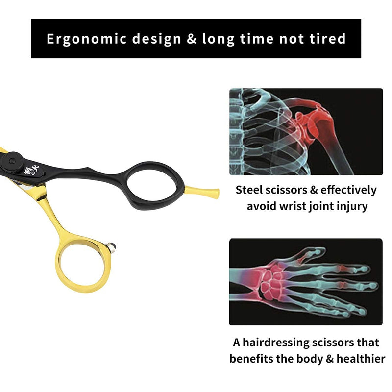 [Australia] - Professional Razor Edge Hair Cutting Scissors 5.5" Barber Thinning Shears (A-5.5-Gold Cutting Scissor) A-5.5-Gold Cutting Scissor 