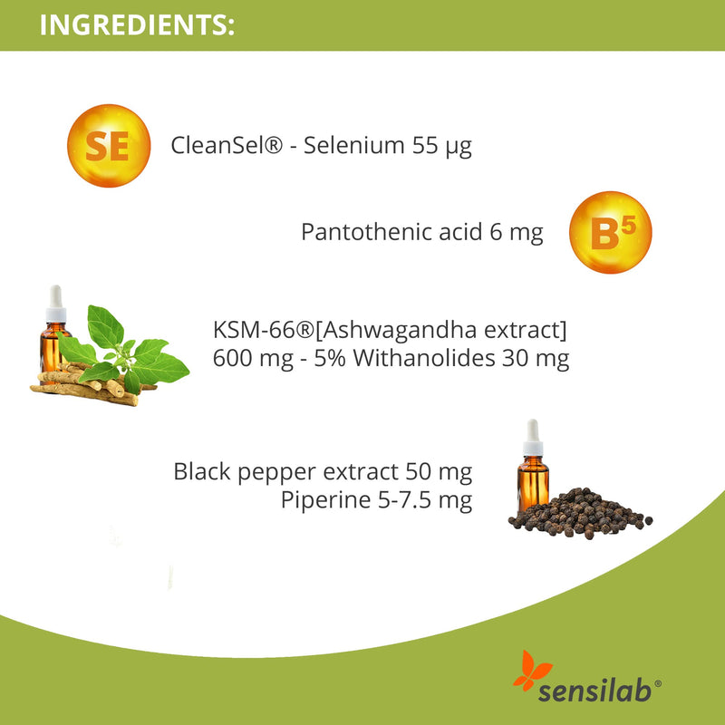 [Australia] - Sensilab Ashwagandha KSM 66 - 600 mg Ashwagandha Root Extract with 5% Withanolides - 120 Vegan Capsules 