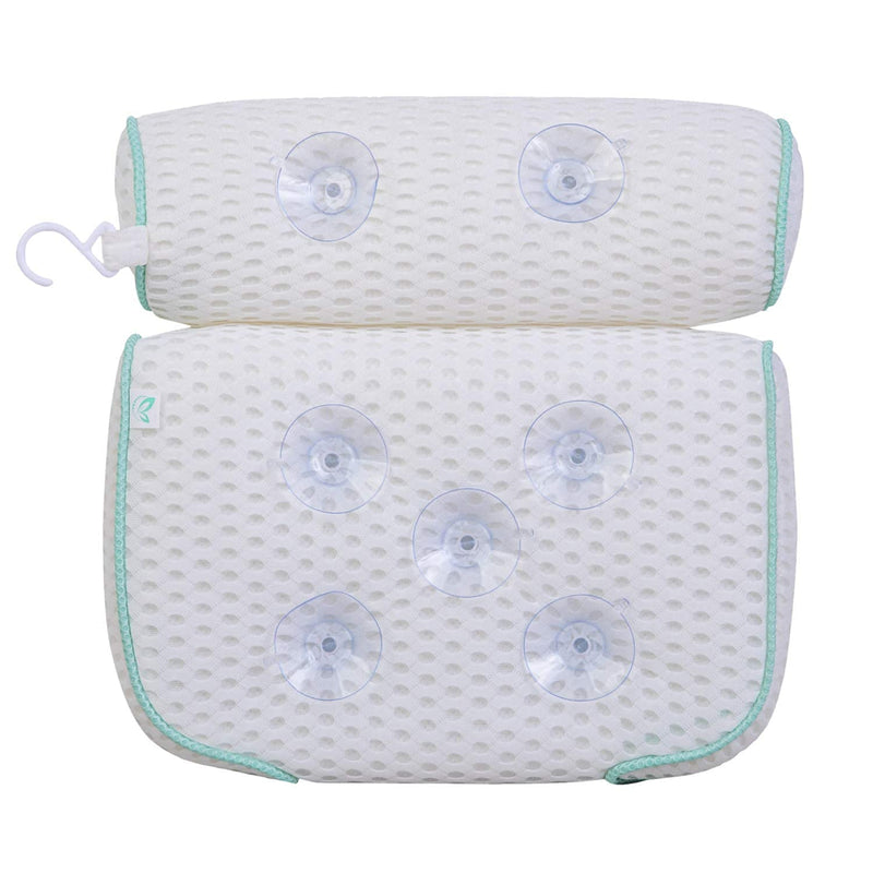 [Australia] - Azmodi Spa Bath Pillow, Comfortable Bathtub Pillow, Luxury 7 Suction Cups, 4D Air Mesh Bath Pillows for Tub Headrest Neck And Back Support - Soaking Bathtub Pillow Extra Thick 