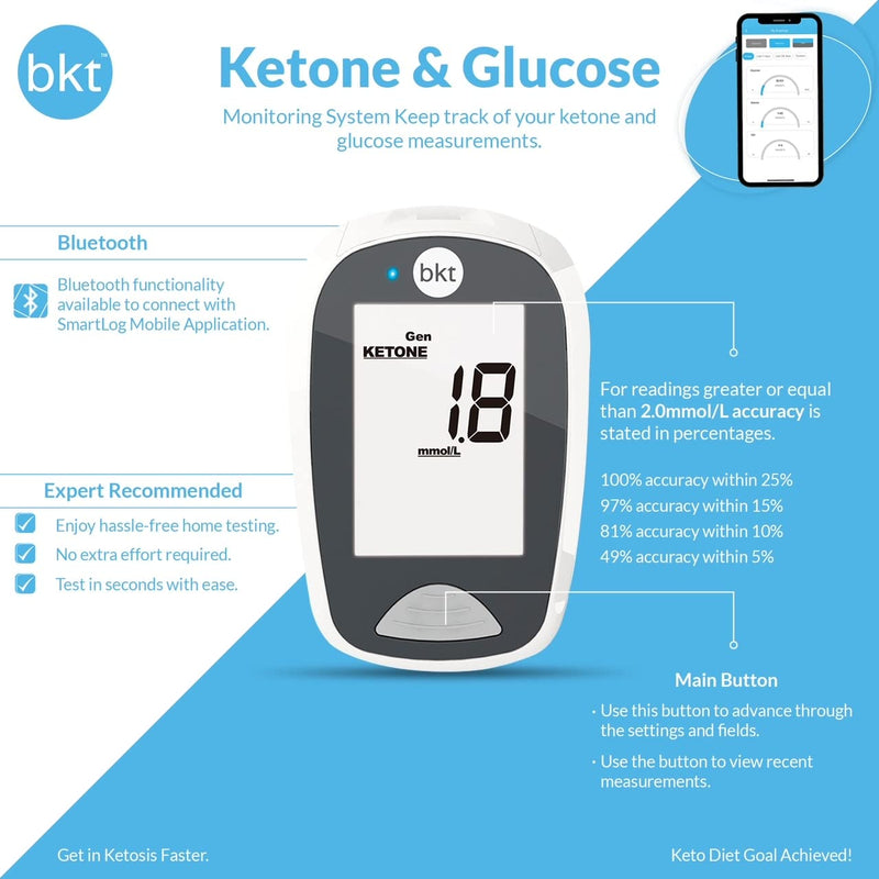 [Australia] - BEST KETONE TEST  |  Dual Blood Ketone and Blood Glucose Test Meter (TD-4279)  |  Complete Value Kit 