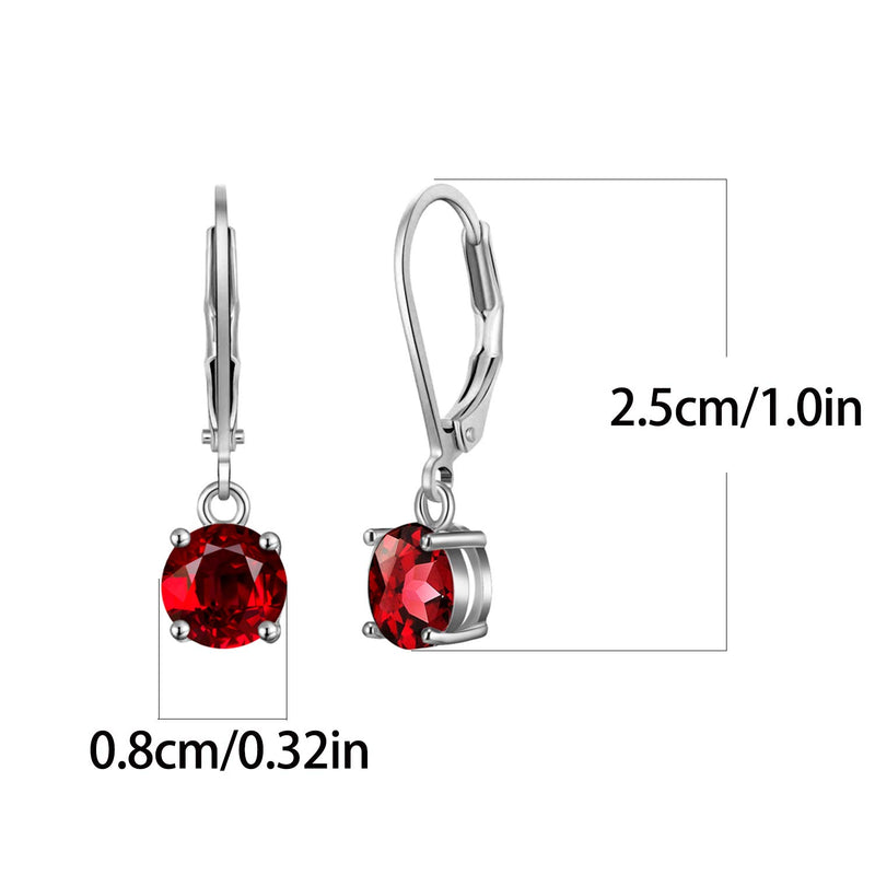 [Australia] - 4-10 Pairs Silver Small Hoop Earrings with CZ/Opal Charm for Girls-Flawless Opal/Cubic Zirconia LeverBack Drop Earrings for women #1- CZ pack 