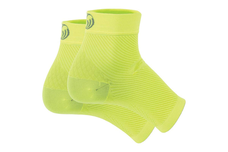 [Australia] - OrthoSleeve FS6 Compression Foot Sleeve (One Pair) for Plantar Fasciitis, Heel Pain, Achilles Tendonitis and Swelling Small Reflector Yellow 