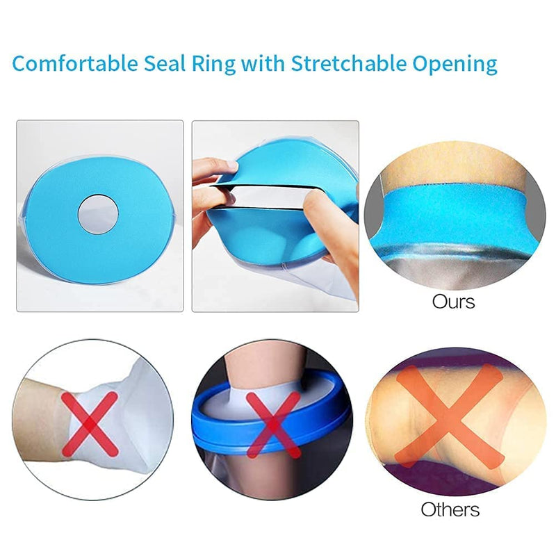 [Australia] - EVERCRYO Waterproof Adult Short Leg Cast Cover for Shower, Bath - Reusable Cast and Bandage Protector - Watertight Protection for Broken Short Leg, Ankle, Foot (Blue) 