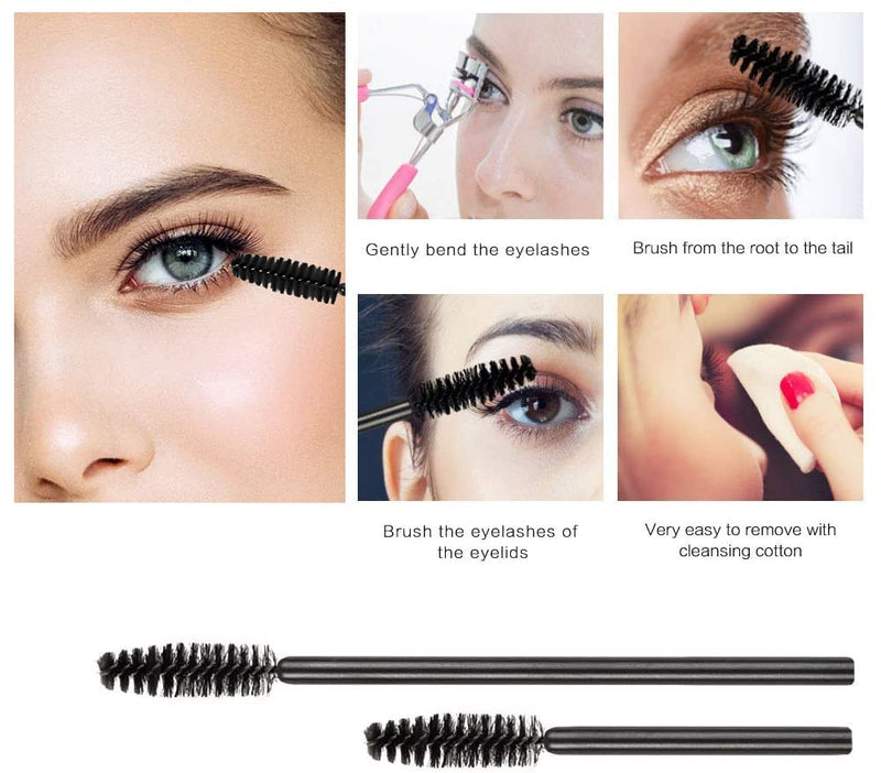 [Australia] - 200 PCS Disposable Mascara and Lip Wands, MORGLES 100 Pcs Disposable Eyelash Mascara Wands Brushes 100 Pcs Disposable Lip Gloss Wands Lipstick Applicators 