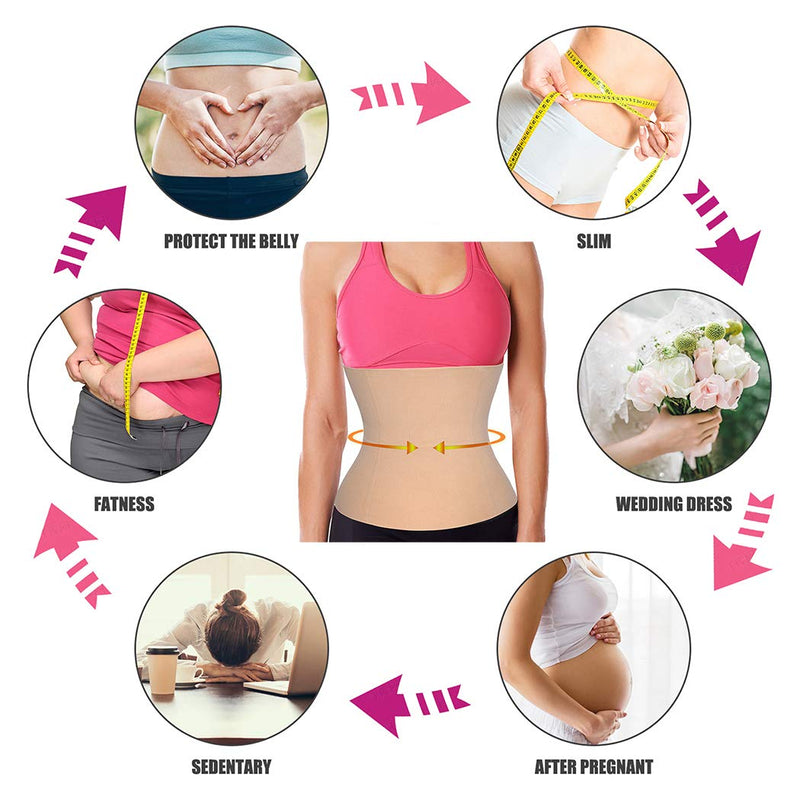 [Australia] - Gotoly Waist Trainer for Women Seamless Postpartum Recovery Belt Shapewear Tummy Control Weight Loss Body Shaper Beige S 
