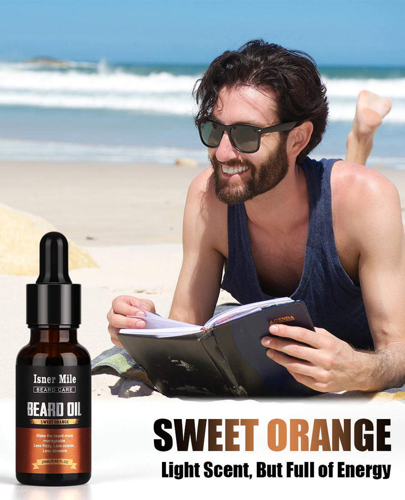 [Australia] - Beard Oil 4 Scents Pack Set, 100% Natural, Cedarwood, Sandalwood, Sage, Sweet Orange for Men Beard Care Growth, Moisturize, Soften, Strengthen, Ideal Perfect Gifts for Men Him Dad Father Boyfriend 