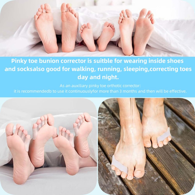 [Australia] - 8 Pack Gel Toe Corrector Pinky Toe Separator Pain Relief Toe Protector Relieve Bunion Foot Care Tools Three-Hole Little Toe Separator 