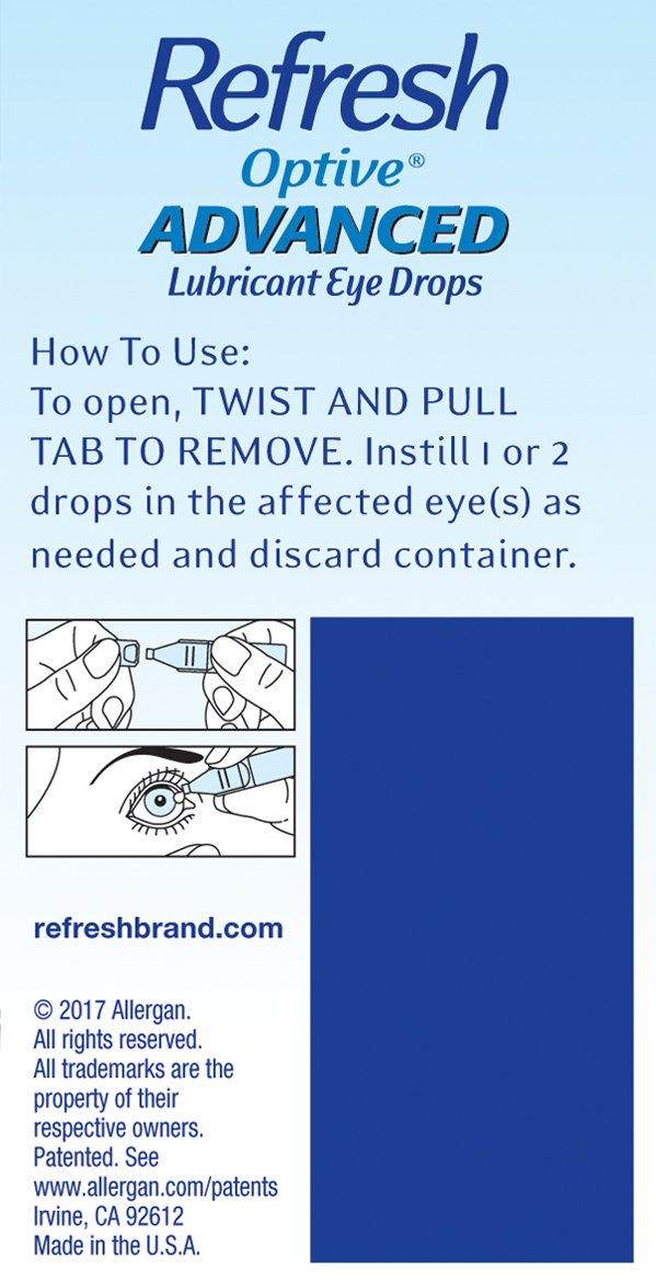 [Australia] - Refresh Optive Advanced Lubricant Eye Drops, Preservative-Free, Single-Use Containers, 0.01 Fl Oz - 30 Count (Pack of 1) 