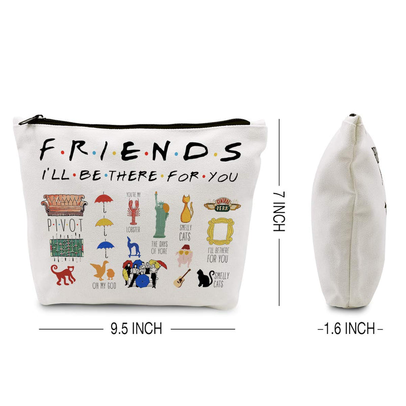 [Australia] - Friends Quotes Makeup Cosmetic Bag Zipper Pouch - Friends TV Show Cosmetic Travel Bag Toiletry Make-Up Case Multifunction Pouch Gifts for Friends Fan/ Women/Sister (Red) Red 