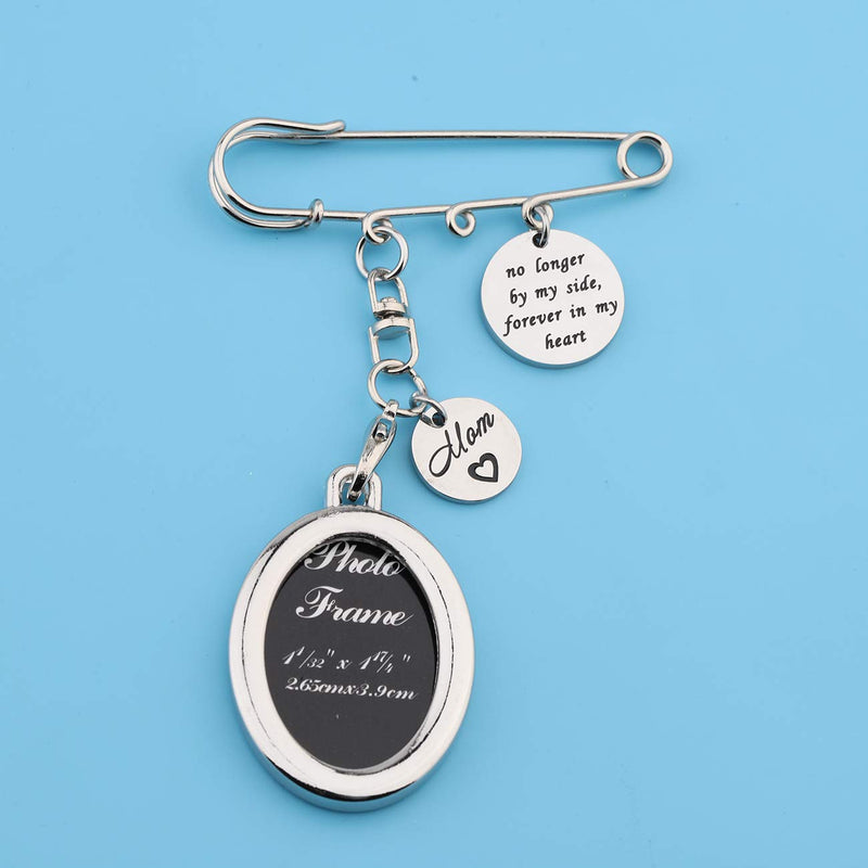 [Australia] - LQRI Wedding Bouquet Photo Charm Memorial Safety Pin Brooch No Longer by My Side Forever in My Heart Walk Down The Aisle Bridal Charm in Memory of Dad memorial mom 