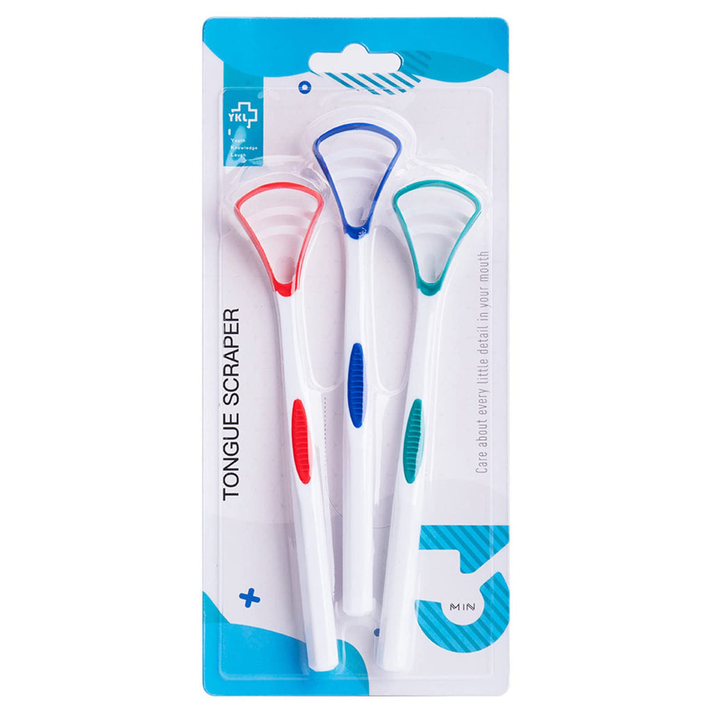 [Australia] - FANCI Tongue Scraper Tongue Brush 3 Color Pack, 3 pack 3 Count (Pack of 1) 