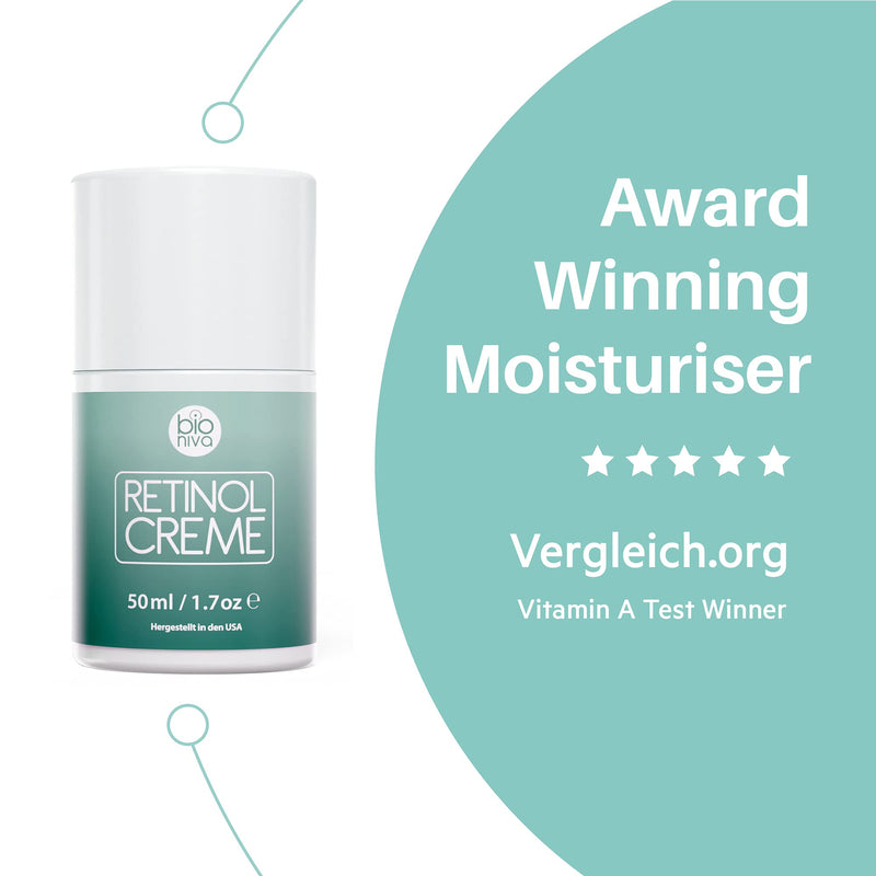 [Australia] - Award Winning Bioniva Retinol Moisturizer Cream - 2.5% Retinol Liposome Delivery System with Vitamin C, Aloe, & Vegan Hyaluronic Acid - Anti Aging & Anti Wrinkle Face Cream. 50ml 