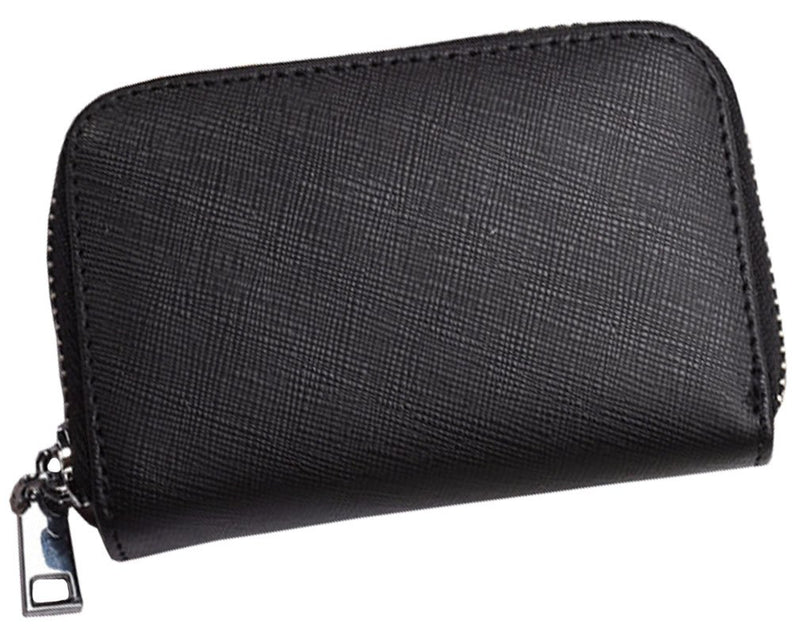 [Australia] - Easyoulife Genuine Leather Credit Card Case Holder RFID Blocking Small Wallet Black 