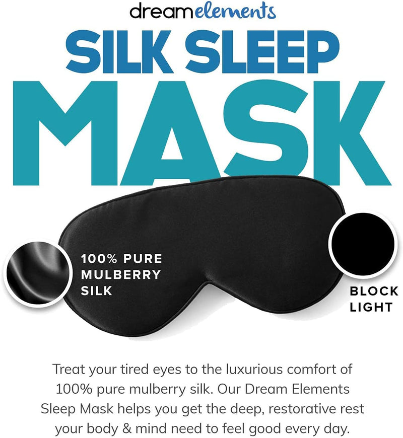 [Australia] - Avinol PM Extra Strength and Dream Elements Sleep Mask | All-in-One Natural Sleep Aid (30 ct) - 100% Pure Mulberry Silk Eye Mask (with Foam Ear Plugs & Anti Snoring Nose Clip) (2 Items) 