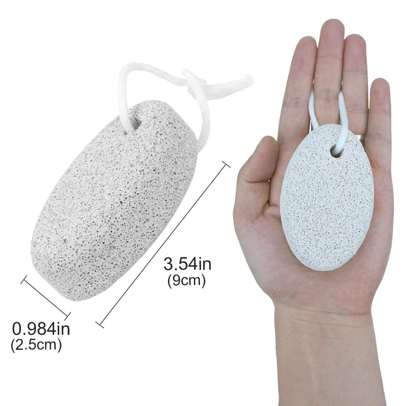 [Australia] - Pumice Stone 2Pcs, Natural Lava Pumice Stone for Feet/Hands/Body, White Calluse Remover/Foot Scrubber Stone for Dead/Hard Skin, Foot File for Men/Women by MAYKI Grey 