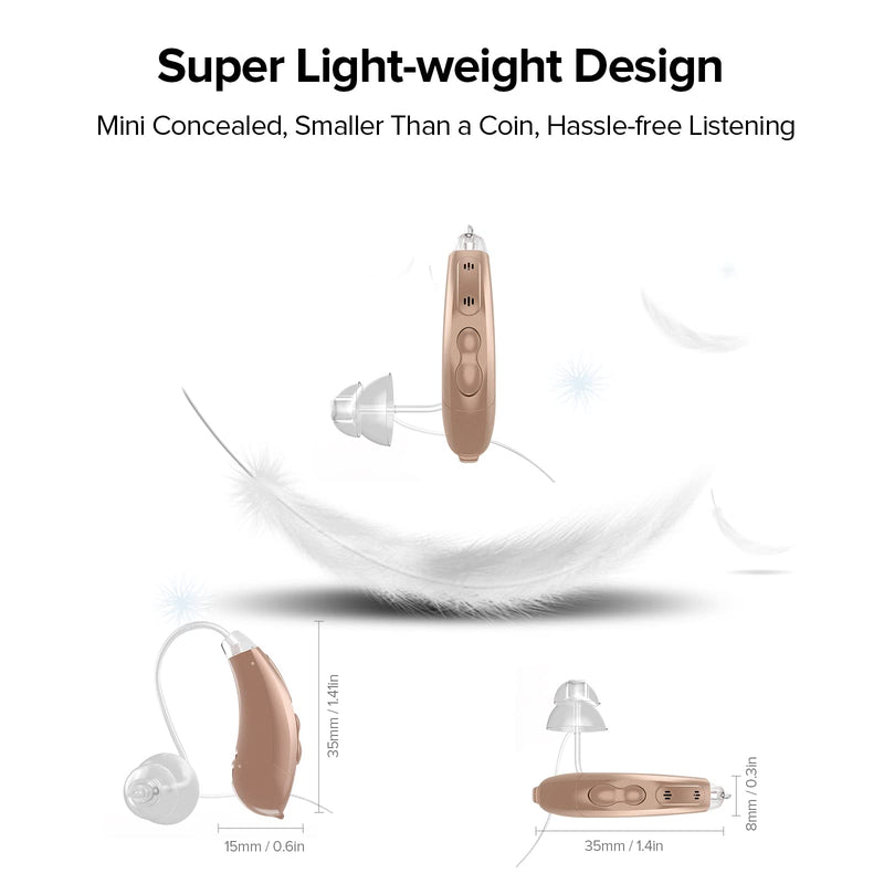 [Australia] - Hearing Aids, 16 Channel Digital Chip, High Fidelity Sound Quality, Noise Reduction, Feedback Cancellation, Ultra-Lightweight Hearing Amplifiers for Adults Hearing Loss (1 Pcs) 