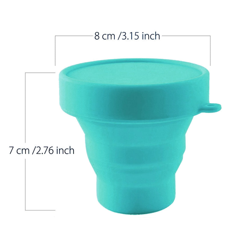 [Australia] - Collapsible Silicone Cup Foldable Sterilizing Cup for Menstrual Cups and Storing Your Diva Cup - Foldable for Travel from LUCKY CLOVER (Sky Blue) Sky Blue 