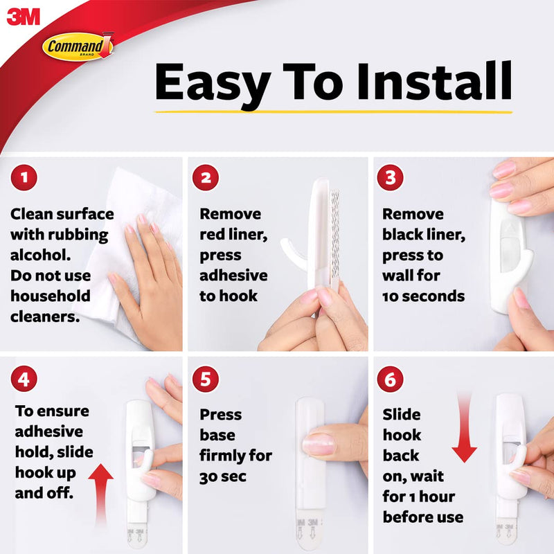 [Australia] - Command Medium Utility Hooks, White, 2-Hooks, 4-Strips, Organize Damage-Free 