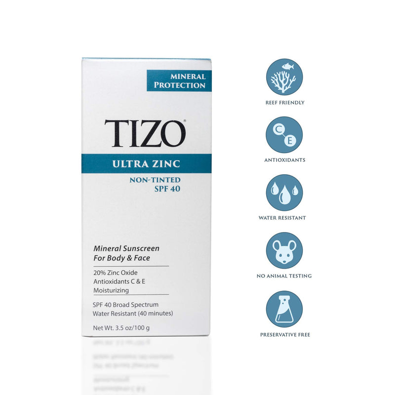 [Australia] - TIZO Ultra Zinc Body & Face Sunscreen Non-Tinted SPF 40, 3.5 oz 