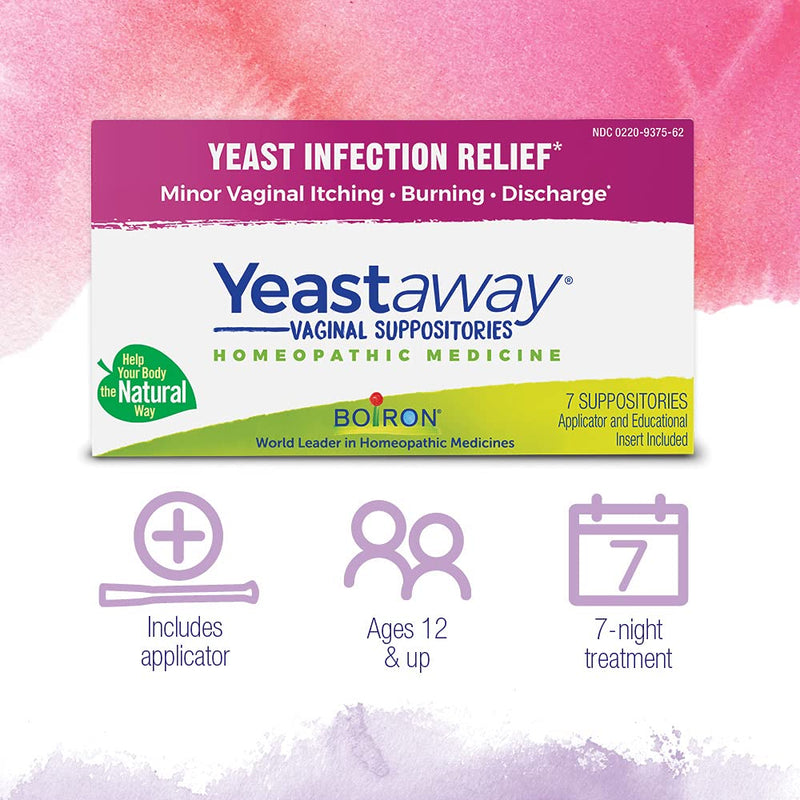 [Australia] - Boiron Yeastaway Suppositories for Relief from Yeast Infection Symptoms of Itching, Burning, and Discharge - 7 Count Style YeastAway 