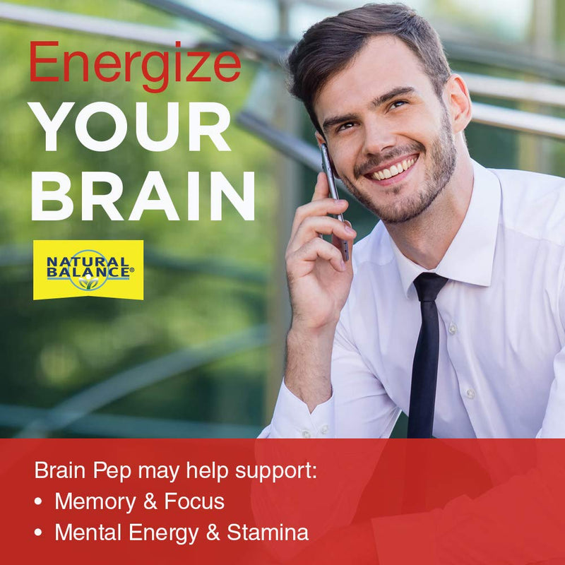 [Australia] - Natural Balance Brain Pep | Brain Function Supplement with Ginkgo Biloba, Kola Nut | Helps Support Improved Memory, Focus & Mental Clarity | 60 Capsules 